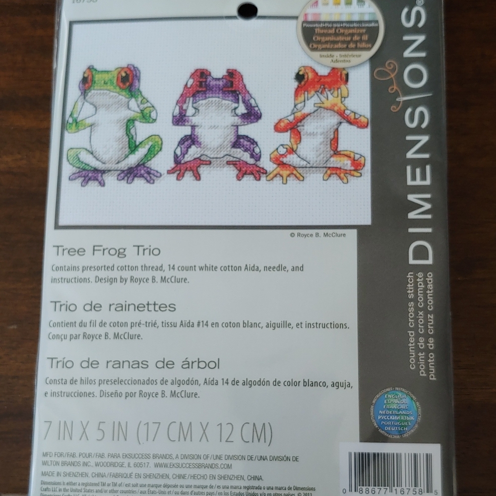 Dimensions Tree Frog Trio Cross Stitch Kit